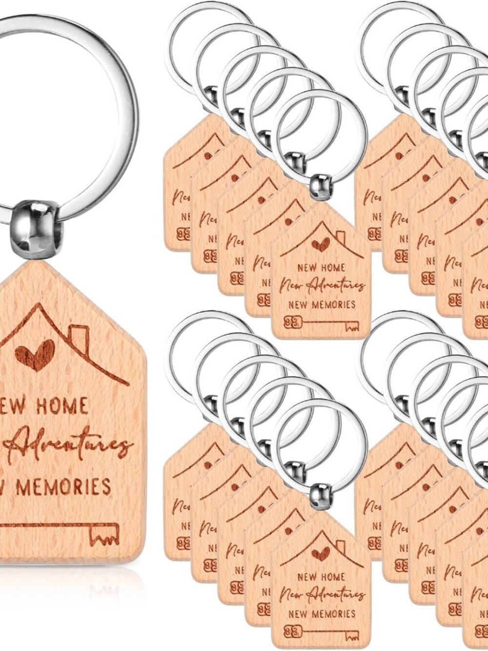 20 Pcs New Home Keychain Bulk Welcome Gifts
